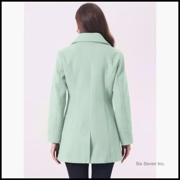 Polyester Overcoat Notched Collar Single Breasted Winter Long Coat